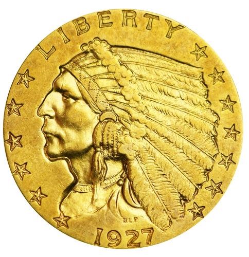 $2.50 Gold Indian Head Quarter Eagle