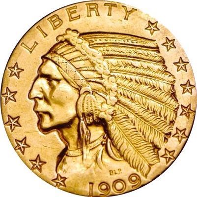 $5 Gold Half-Eagle Indian Head Type