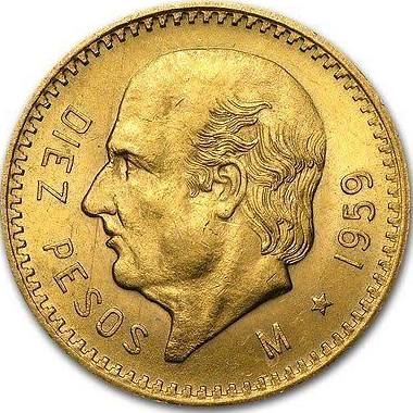 Gold Mexican 10 Peso