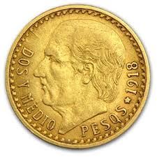 Gold Mexican 2 1/2 Peso