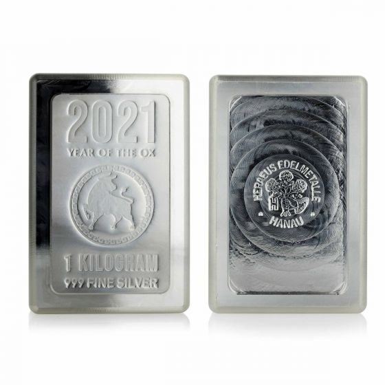 2021 Year of the Ox Kilo Silver Stackable Bar