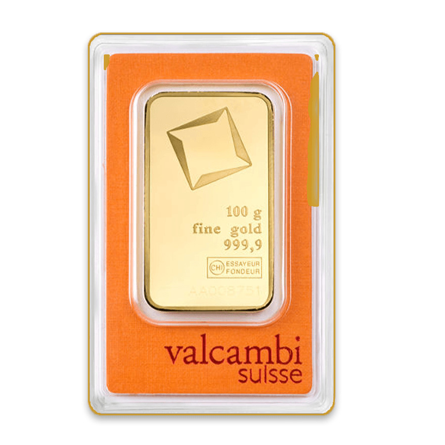100 gr Valcambi Gold Bar w Assay