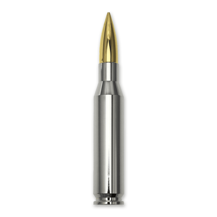 10 oz .50 Caliber Bullet Replica Silver