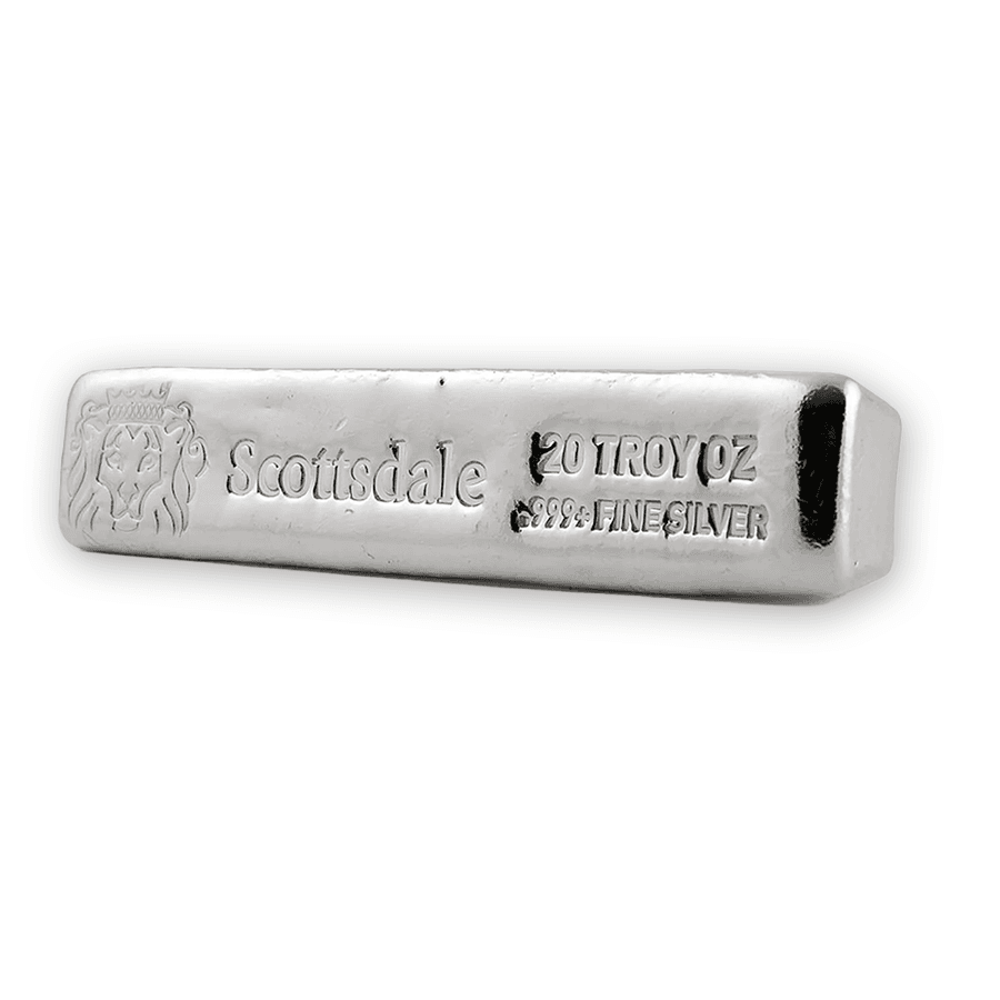 20 oz Silver "Long" Bar Scottsdale Mint